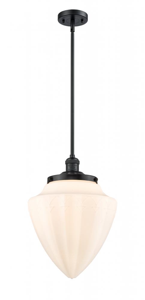 Bullet - 1 Light - 12 inch - Matte Black - Stem Hung - Mini Pendant