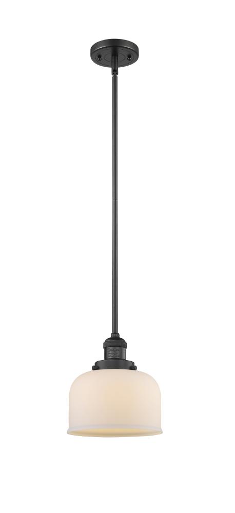 Bell - 1 Light - 8 inch - Matte Black - Stem Hung - Mini Pendant