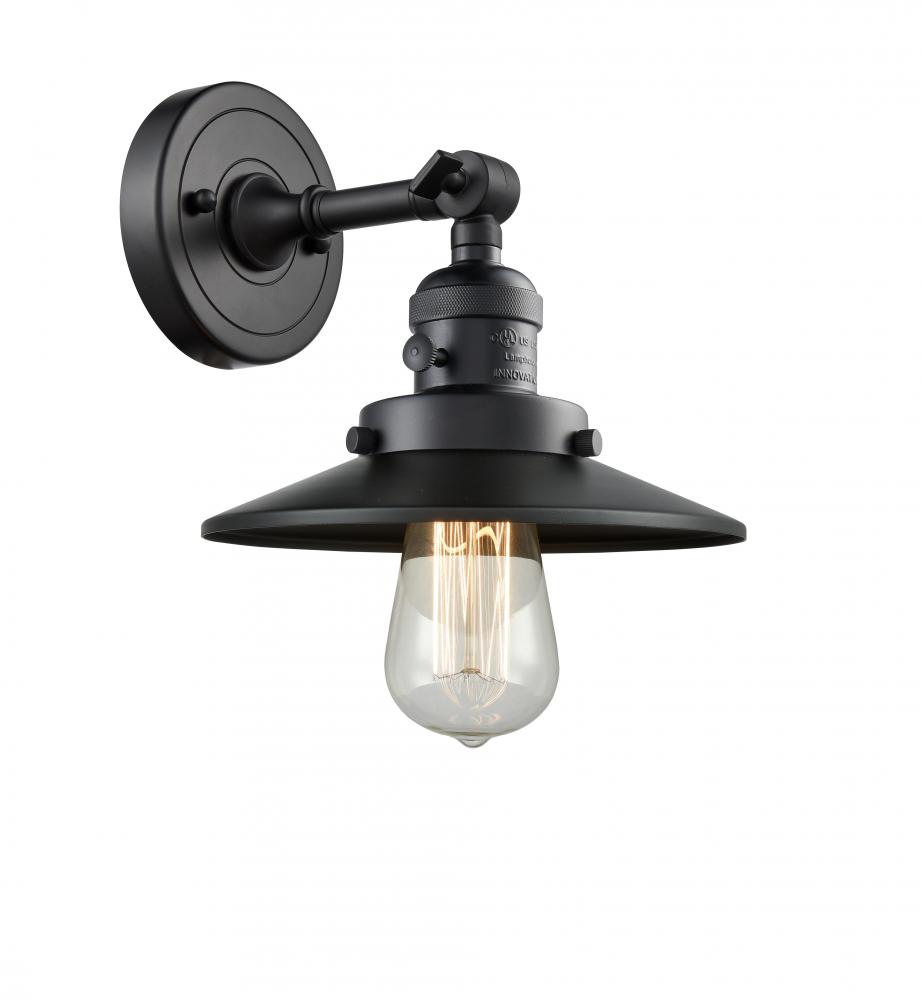 Railroad - 1 Light - 8 inch - Matte Black - Sconce