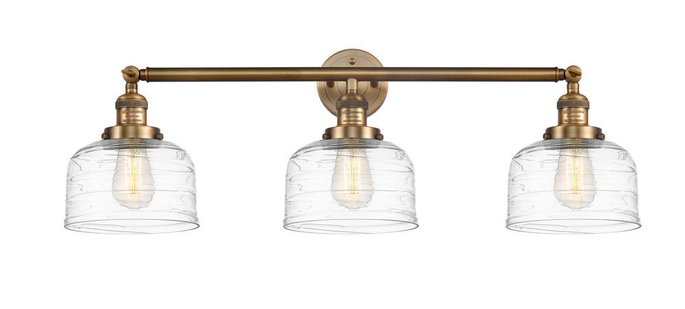 Bell - 3 Light - 32 inch - Brushed Brass - Bath Vanity Light