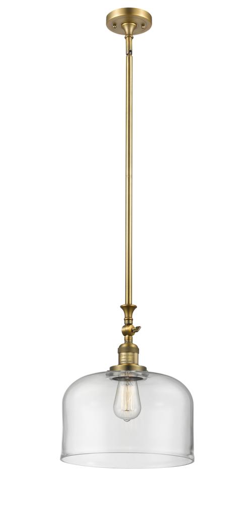 Bell - 1 Light - 12 inch - Brushed Brass - Stem Hung - Adjustable Mini Pendant
