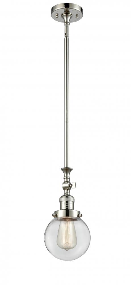 Beacon - 1 Light - 6 inch - Polished Nickel - Stem Hung - Adjustable Mini Pendant