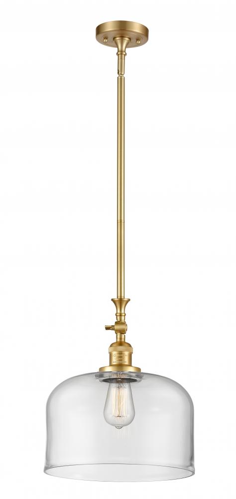 Bell - 1 Light - 12 inch - Satin Gold - Stem Hung - Adjustable Mini Pendant