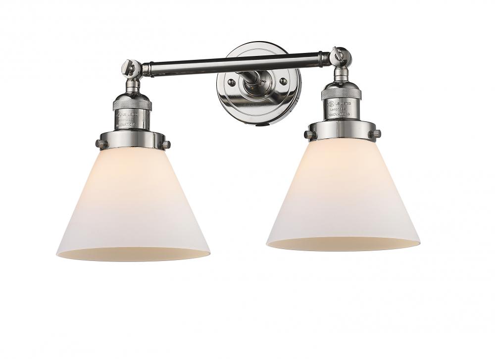 Cone - 2 Light - 18 inch - Polished Nickel - Bath Vanity Light