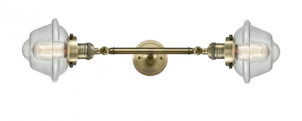 Oxford - 2 Light - 8 inch - Antique Brass - Bath Vanity Light