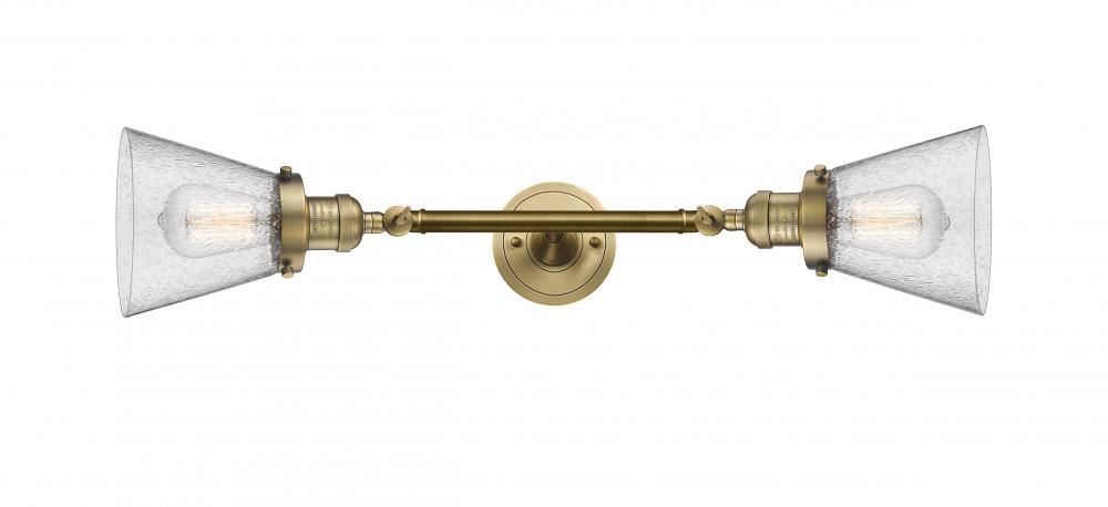 Cone - 2 Light - 6 inch - Brushed Brass - Bath Vanity Light