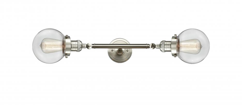 Beacon - 2 Light - 6 inch - Brushed Satin Nickel - Bath Vanity Light