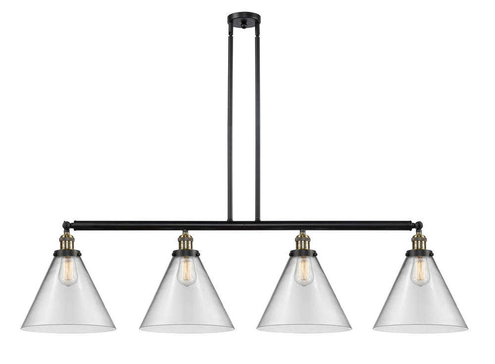 Cone - 4 Light - 56 inch - Black Antique Brass - Stem Hung - Island Light