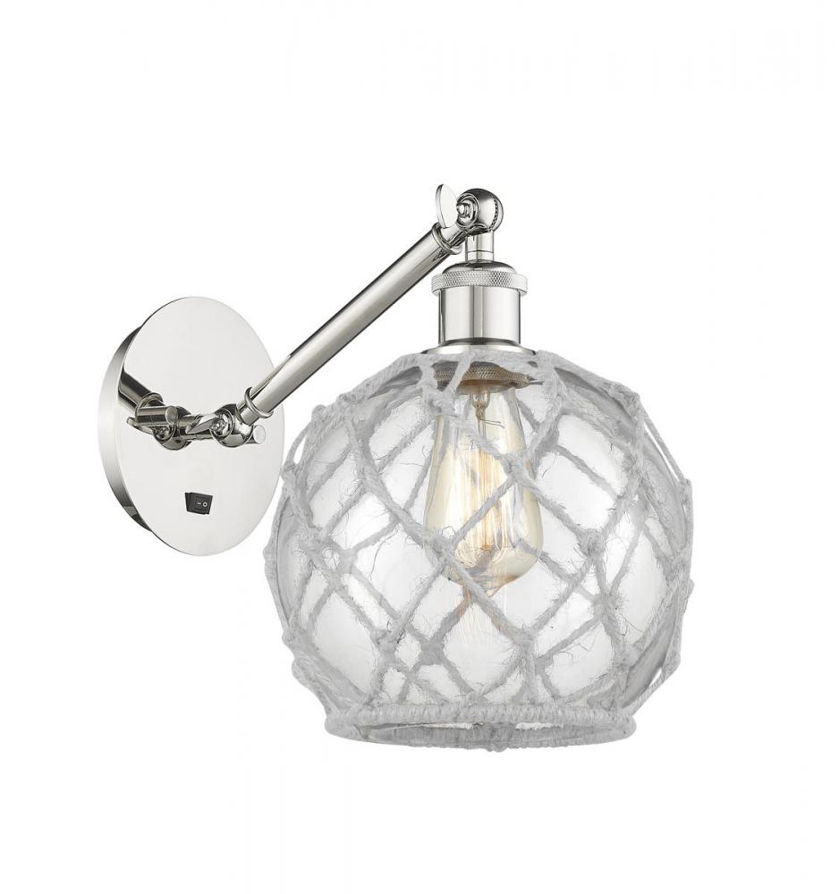 Farmhouse Rope - 1 Light - 8 inch - Polished Nickel - Sconce