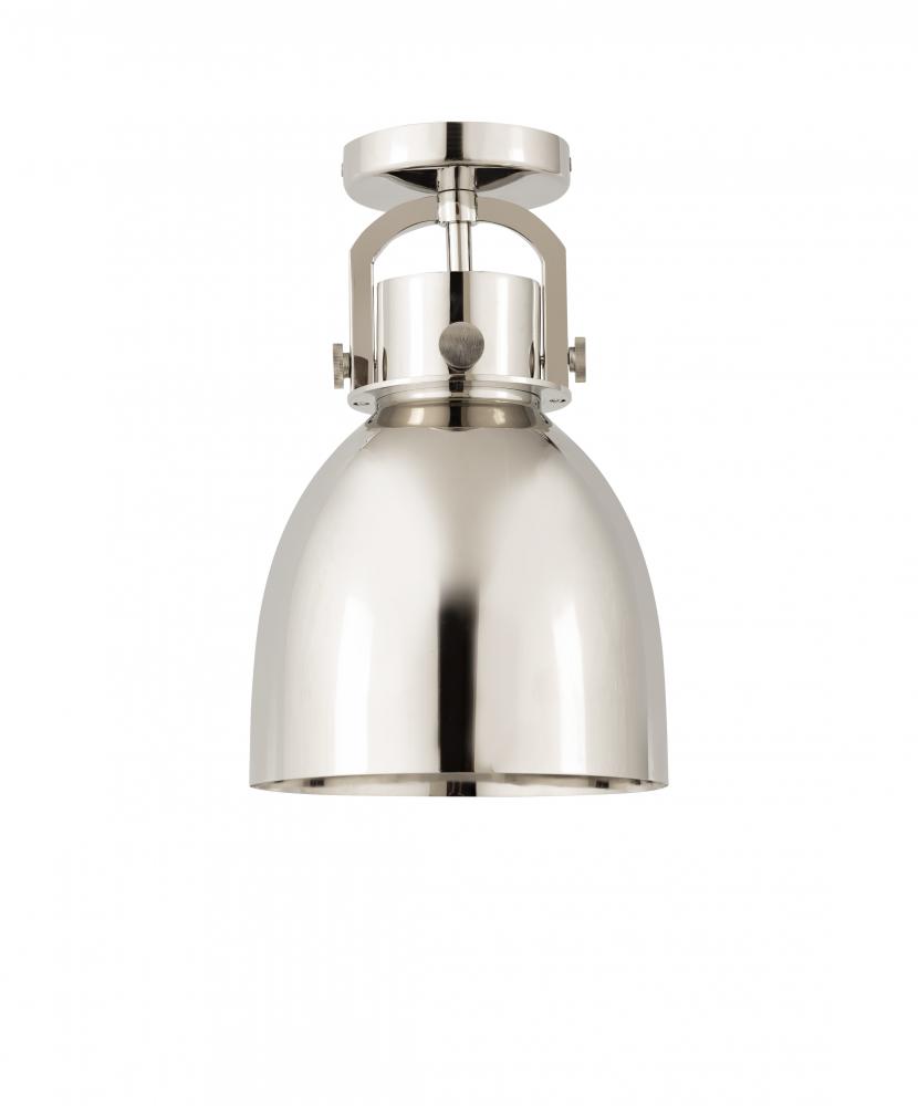 Newton Bell - 1 Light - 8 inch - Polished Nickel - Flush Mount