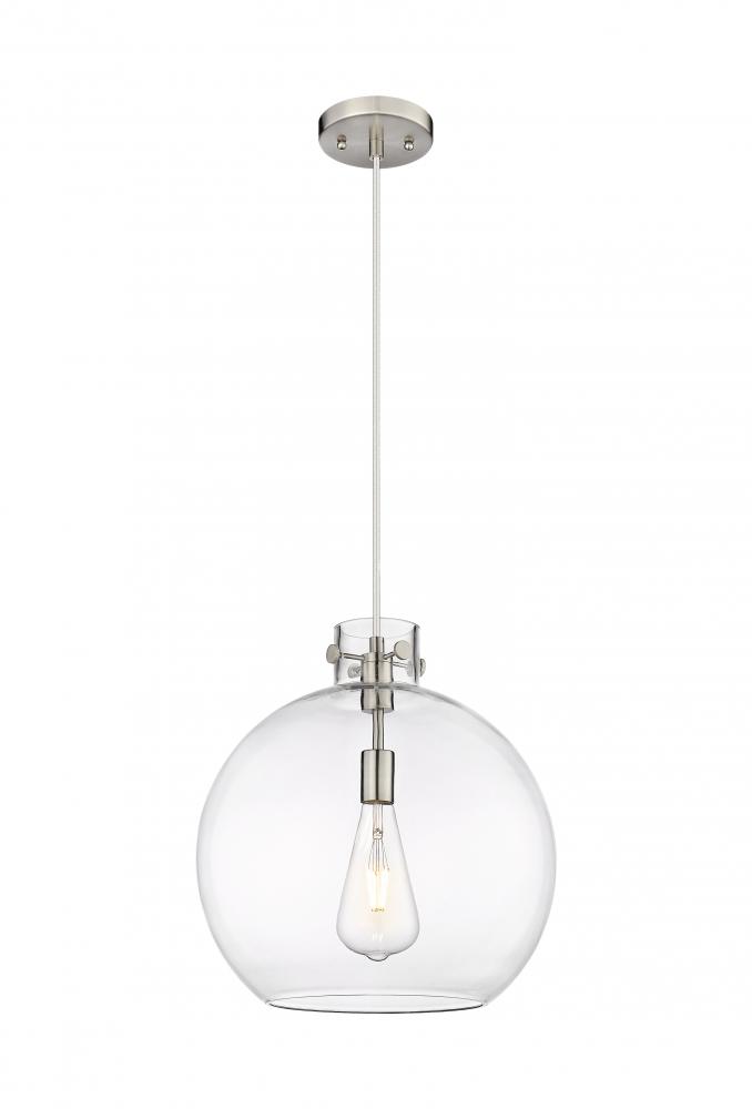 Newton Sphere - 1 Light - 16 inch - Satin Nickel - Cord hung - Pendant