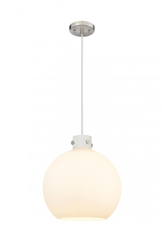 Newton Sphere - 1 Light - 16 inch - Brushed Satin Nickel - Cord hung - Pendant