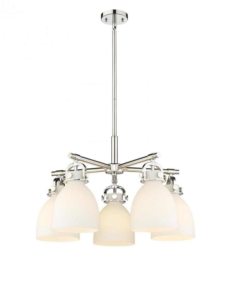 Newton Bell - 5 Light - 26 inch - Polished Nickel - Chandelier