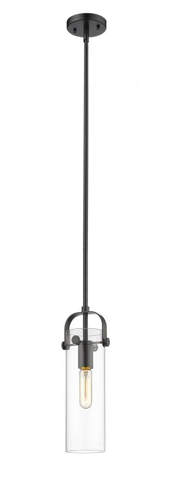 Pilaster II Cylinder - 1 Light - 12 inch Long Glass - Matte Black - Pendant