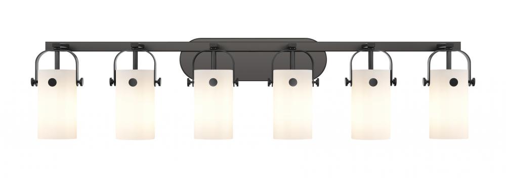 Pilaster II Cylinder - 6 Light - 44 inch - Matte Black - Bath Vanity Light