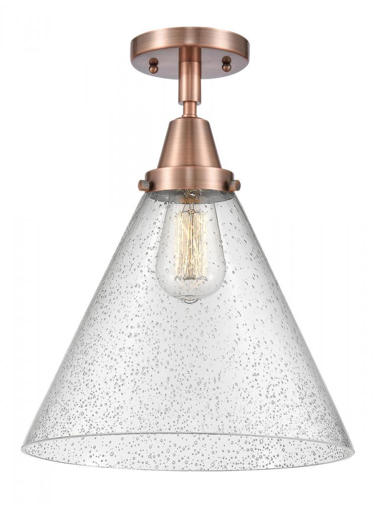 Cone - 1 Light - 12 inch - Antique Copper - Flush Mount