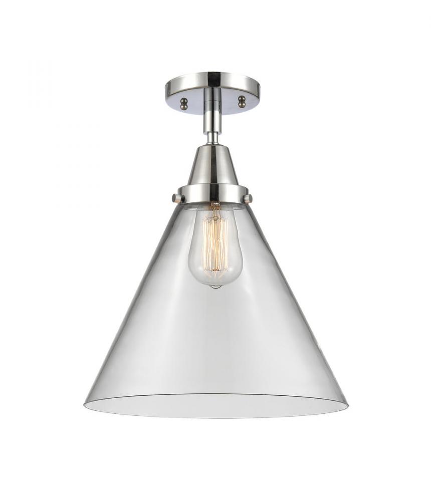 Cone - 1 Light - 12 inch - Polished Chrome - Flush Mount