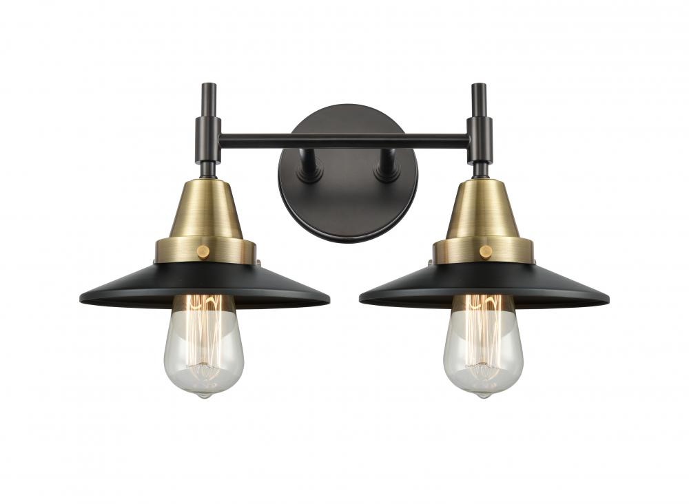 Railroad - 2 Light - 17 inch - Black Antique Brass - Bath Vanity Light