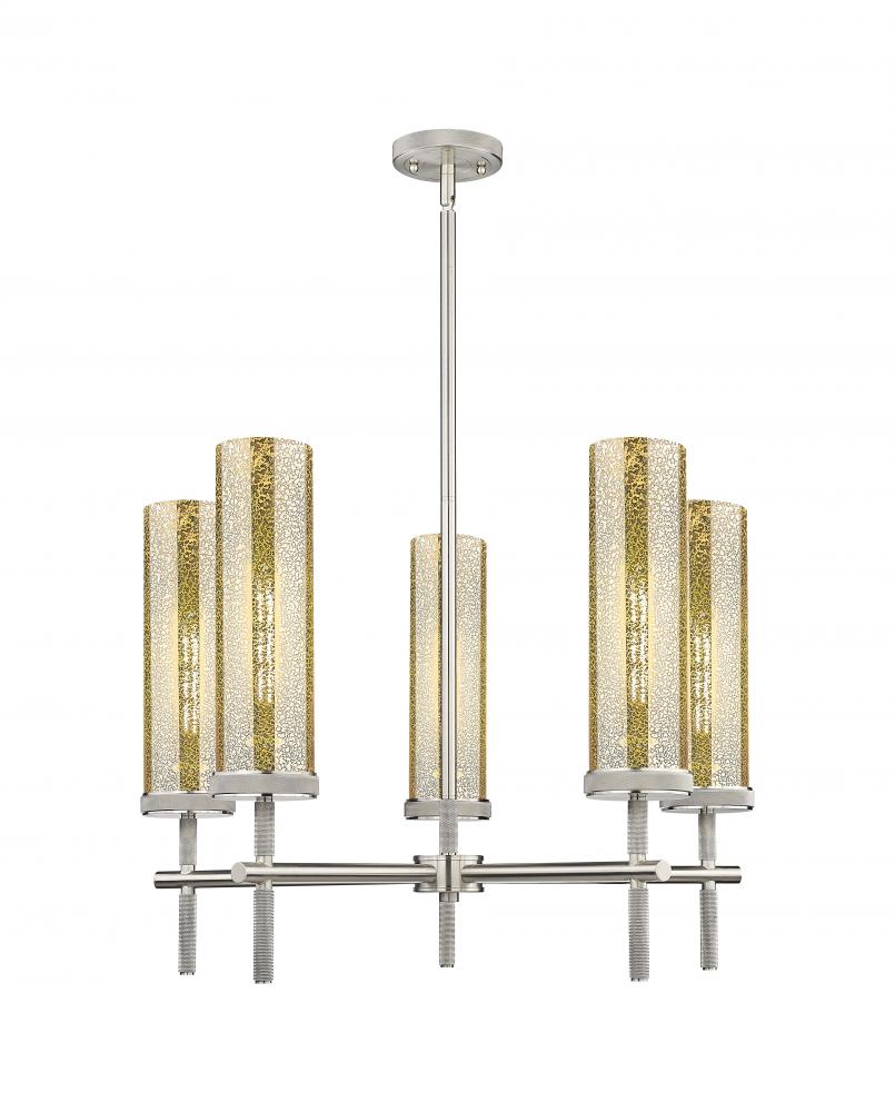 Lincoln - 5 Light - 27 inch - Satin Nickel - Chandelier