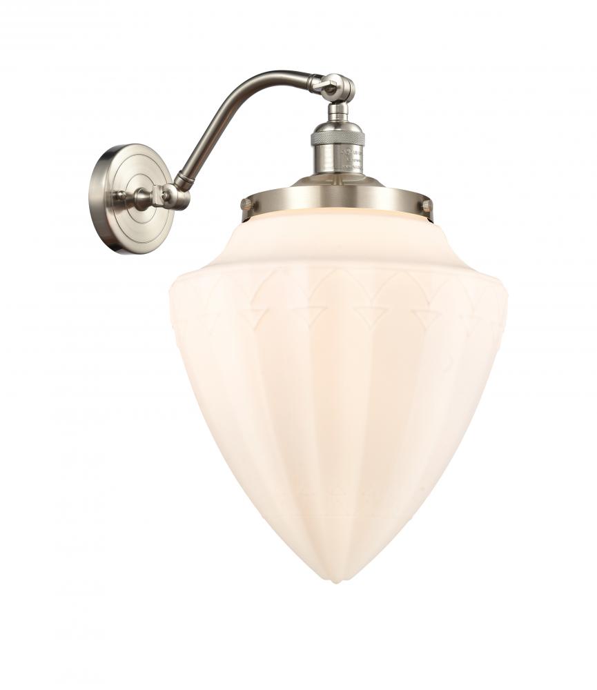 Bullet - 1 Light - 12 inch - Brushed Satin Nickel - Sconce