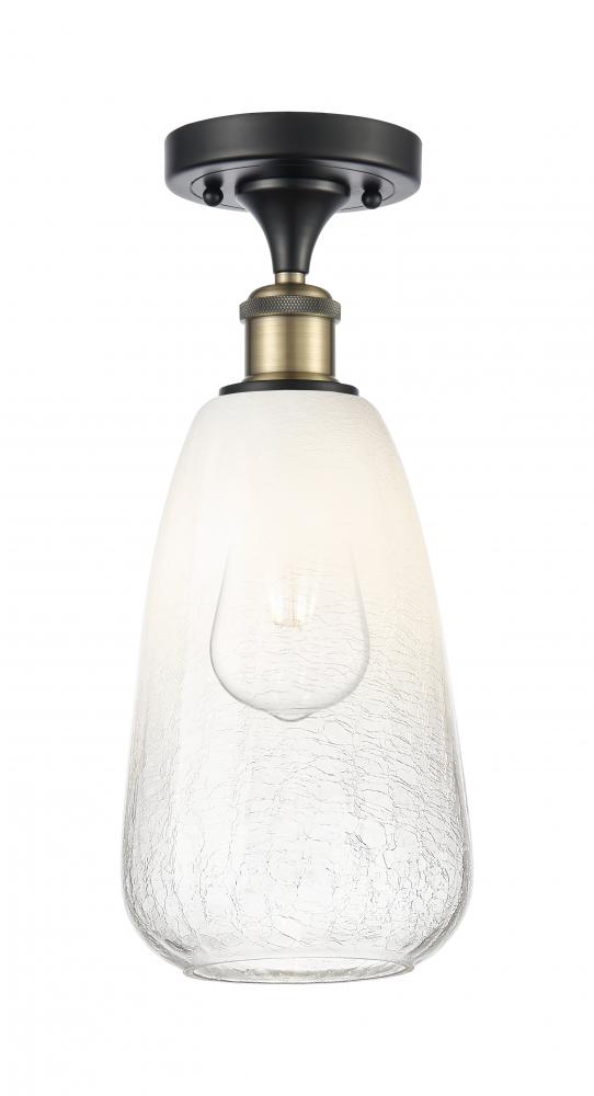 Brookhaven Almond - 1 Light - 6 inch - Black Antique Brass - Semi-Flush Mount