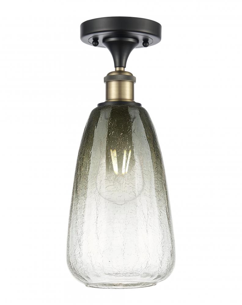 Brookhaven Almond - 1 Light - 6 inch - Black Antique Brass - Semi-Flush Mount