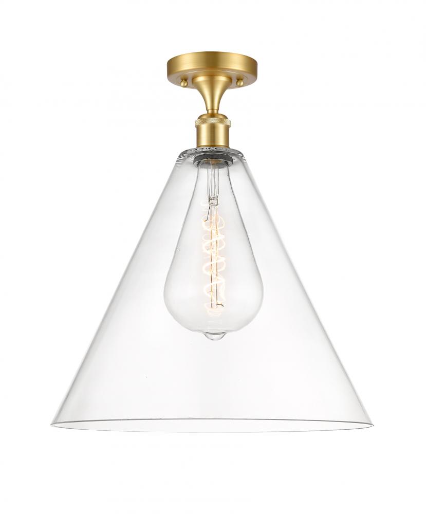 Berkshire - 1 Light - 16 inch - Satin Gold - Semi-Flush Mount