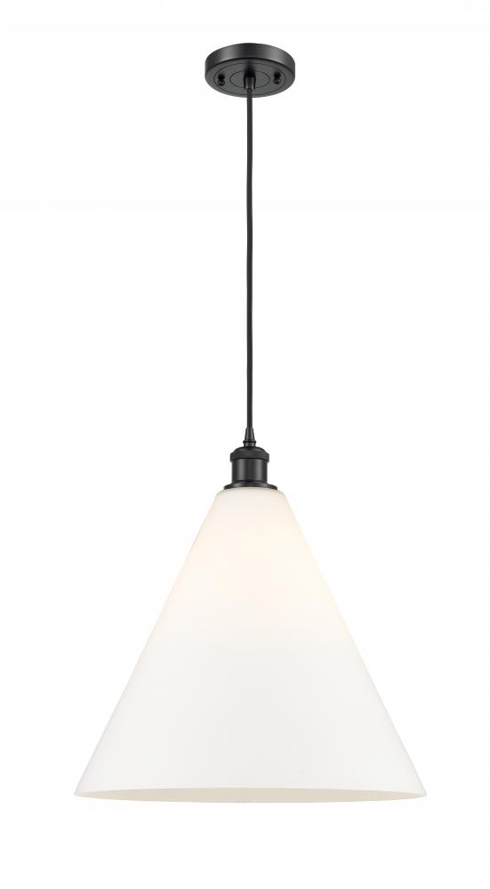 Berkshire - 1 Light - 16 inch - Matte Black - Cord hung - Pendant