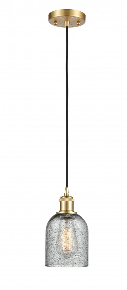 Caledonia - 1 Light - 5 inch - Satin Gold - Cord hung - Mini Pendant