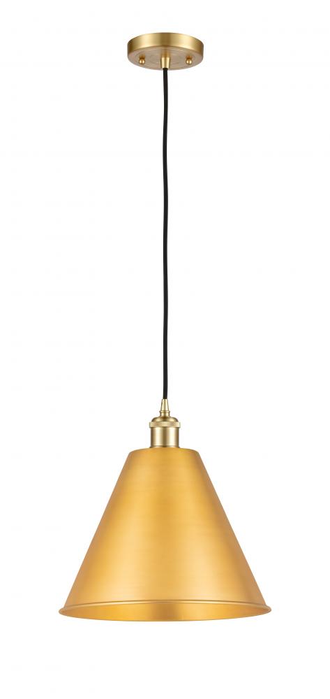 Berkshire - 1 Light - 12 inch - Satin Gold - Cord hung - Mini Pendant