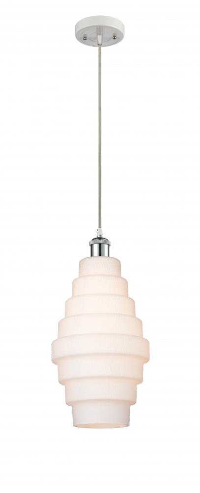 Cascade - 1 Light - 8 inch - White Polished Chrome - Cord hung - Mini Pendant