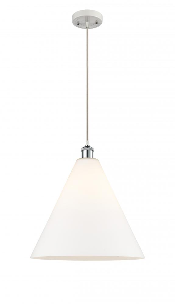 Berkshire - 1 Light - 16 inch - White Polished Chrome - Cord hung - Pendant