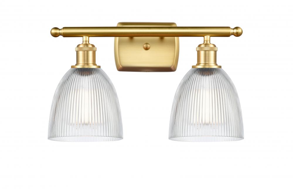 Castile - 2 Light - 16 inch - Satin Gold - Bath Vanity Light