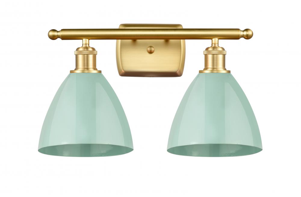 Plymouth - 2 Light - 18 inch - Satin Gold - Bath Vanity Light