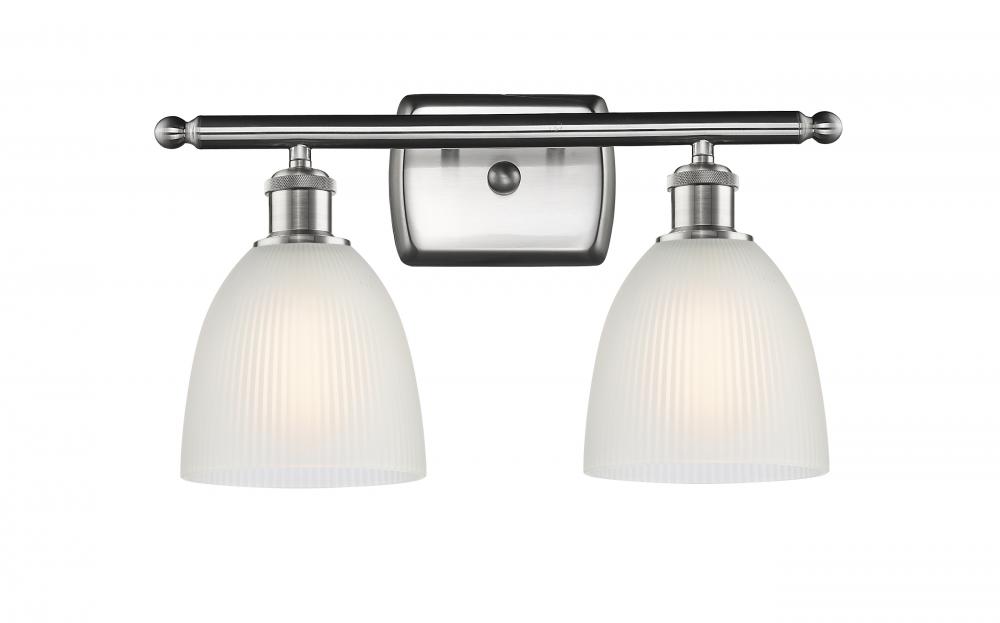 Castile - 2 Light - 16 inch - Brushed Satin Nickel - Bath Vanity Light