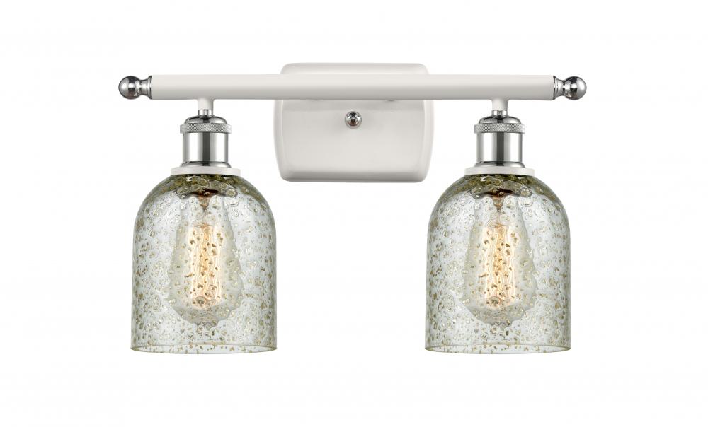 Caledonia - 2 Light - 15 inch - White Polished Chrome - Bath Vanity Light