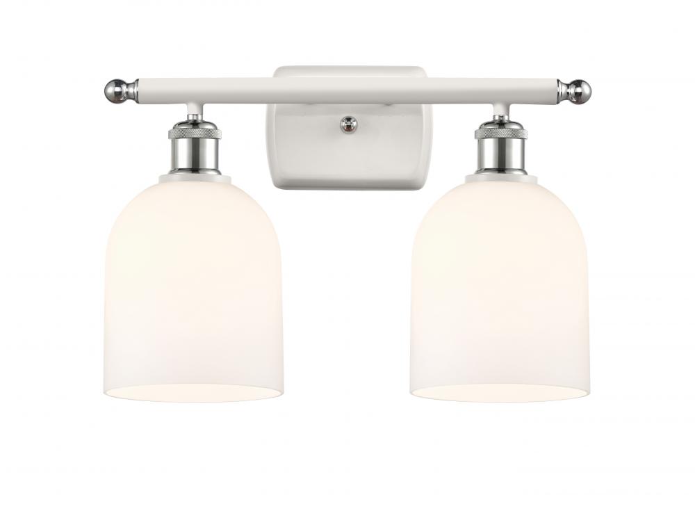 Bella - 2 Light - 16 inch - White Polished Chrome - Bath Vanity Light