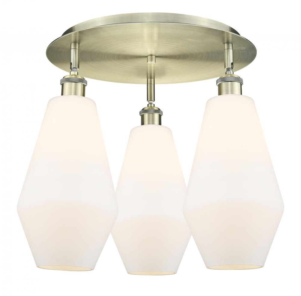 Cindyrella - 3 Light - 19 inch - Antique Brass - Flush Mount