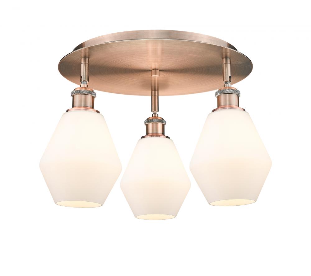 Cindyrella - 3 Light - 18 inch - Antique Copper - Flush Mount