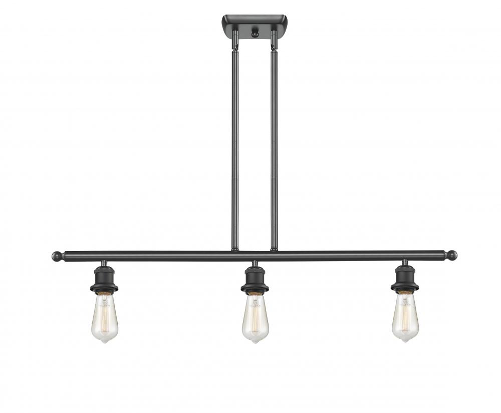 Bare Bulb - 3 Light - 36 inch - Matte Black - Cord hung - Island Light