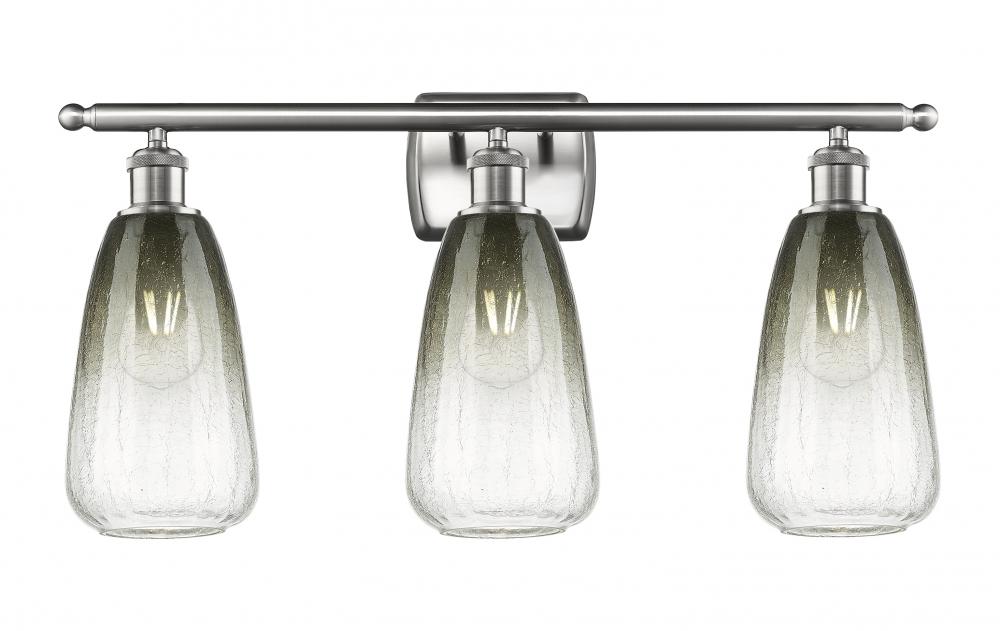 Brookhaven Almond - 3 Light - 26 inch - Brushed Satin Nickel - Bath Vanity Light
