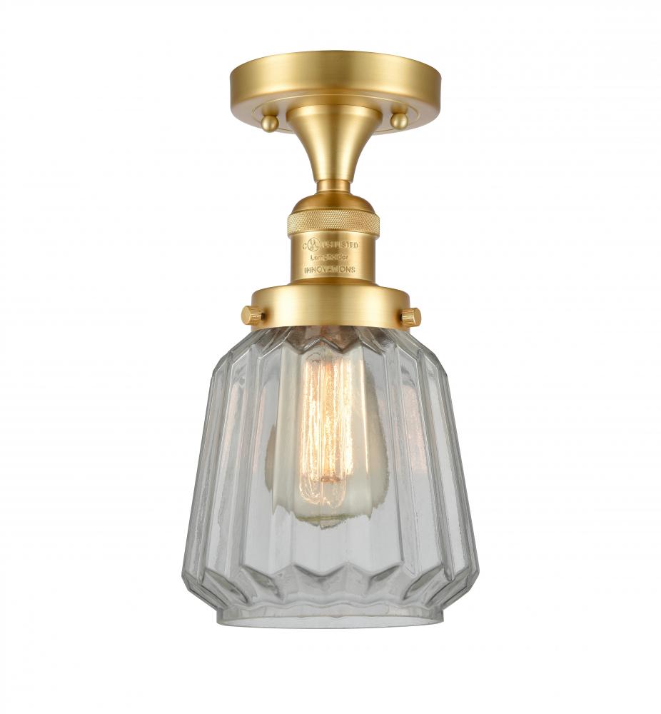 Chatham - 1 Light - 7 inch - Satin Gold - Semi-Flush Mount