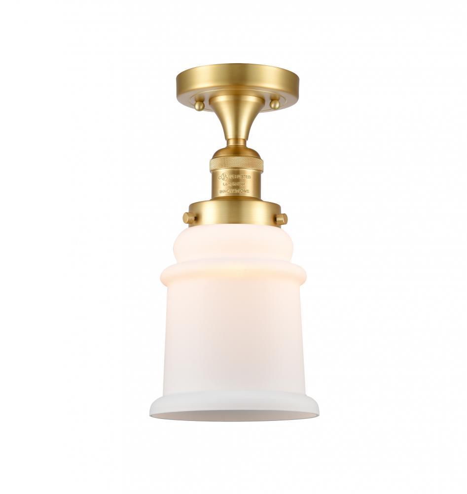 Canton - 1 Light - 6 inch - Satin Gold - Semi-Flush Mount