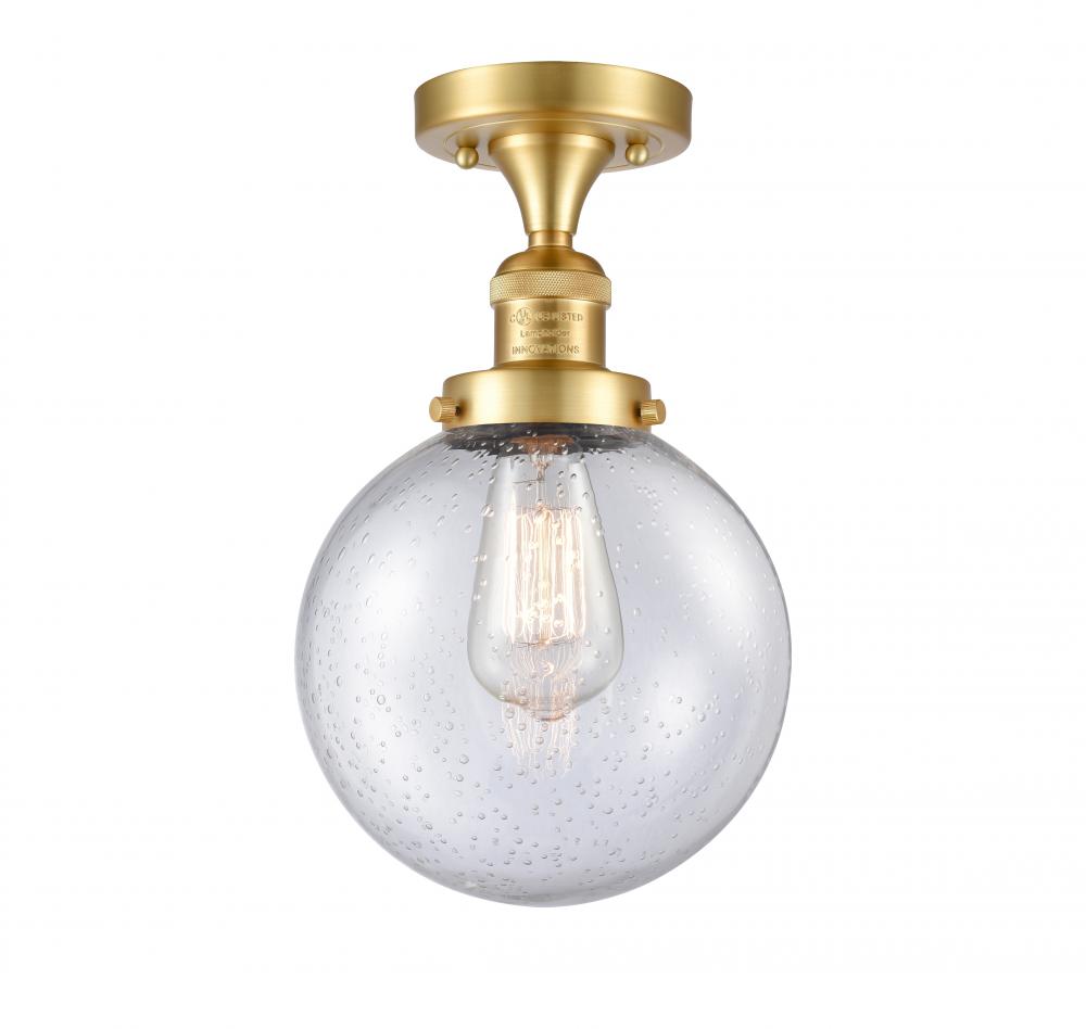 Beacon - 1 Light - 8 inch - Satin Gold - Semi-Flush Mount