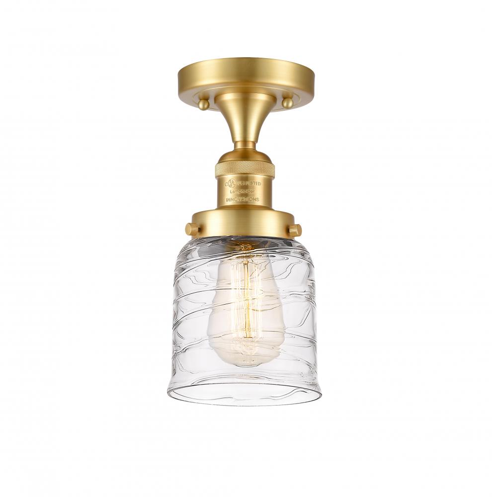 Bell - 1 Light - 5 inch - Satin Gold - Semi-Flush Mount