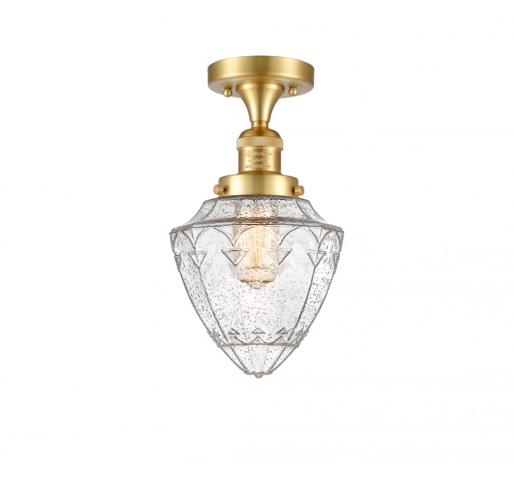 Bullet - 1 Light - 7 inch - Satin Gold - Semi-Flush Mount