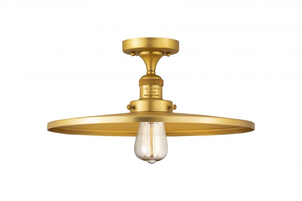 Railroad - 1 Light - 16 inch - Satin Gold - Semi-Flush Mount