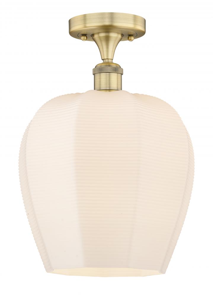 Norfolk - 1 Light - 12 inch - Brushed Brass - Semi-Flush Mount