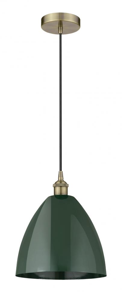 Plymouth - 1 Light - 12 inch - Antique Brass - Cord hung - Mini Pendant