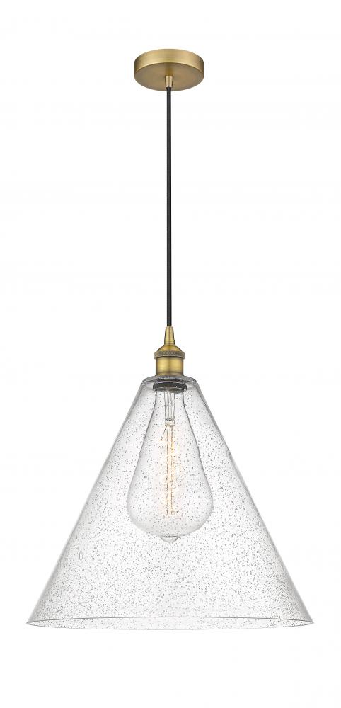 Berkshire - 1 Light - 16 inch - Brushed Brass - Cord hung - Pendant